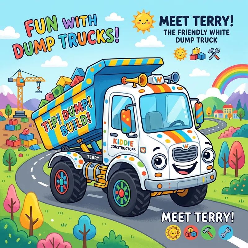 Colorful Animated Dump Truck for Kids Brochure