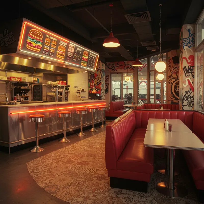 Stylish Burger Restaurant Interior Designs
