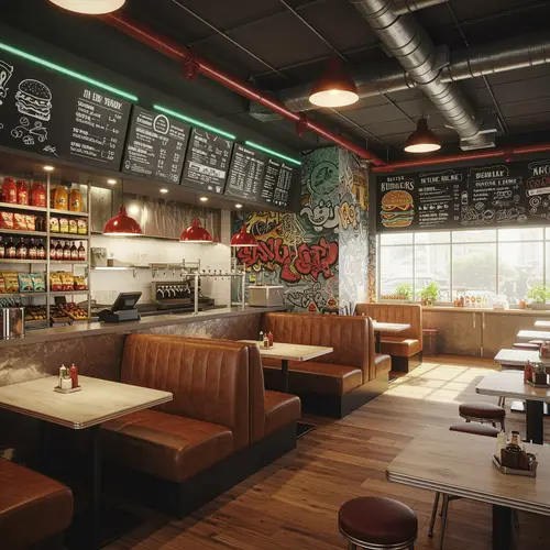 Stylish Burger Restaurant Interior Designs