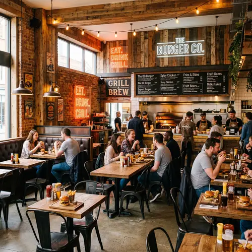 Stylish Burger Restaurant Interior Designs
