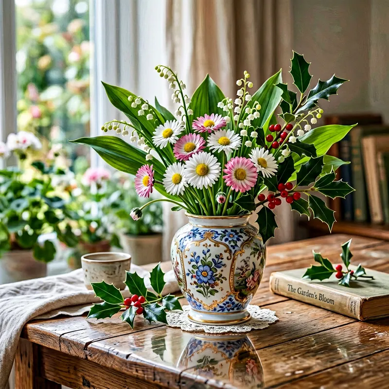 April, May, December Birth Flowers Still Life Art April, May, December Birth Flowers Still Life Art