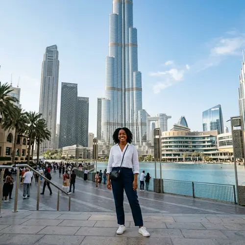 Person Standing Before Burj Khalifa - AI Image
