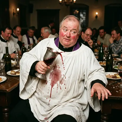 Humorous Image of a Drunken Pope