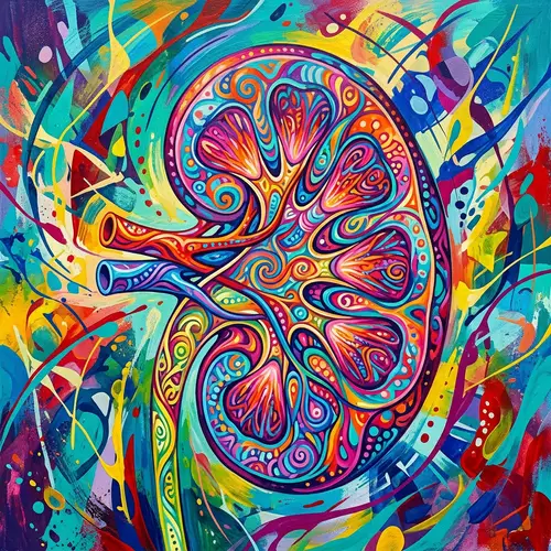 Colorful Abstract Human Kidney Art