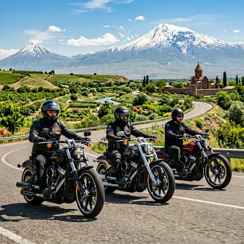 Harley Davidson Breakout 117 Motorcycles Riding Ararat Mountains