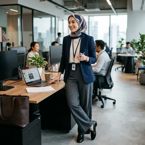 Chic Office Wear with Hijab Ideas