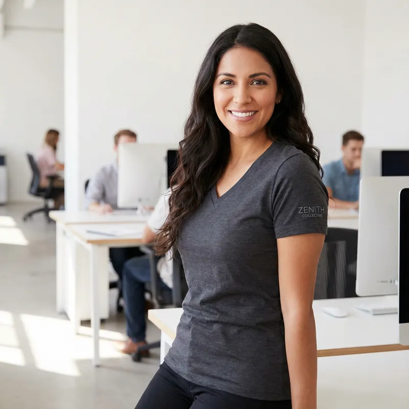 Modern V Neck T-Shirts for Women - Stylish & Professional