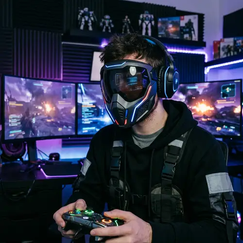 Gamer with Omni Mask - Unleash Your Gaming Style