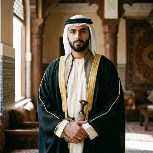 20-year-old Pakistani Boy in Royal Arabic Attire | Strong Eyes