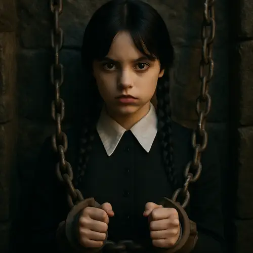 Wednesday Adams Family in Dungeon | Detailed Photo