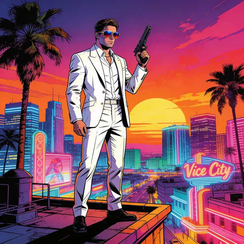 GTA Vice City Art: Borderlands Style & Celshading GTA Vice City Art: Borderlands Style & Celshading