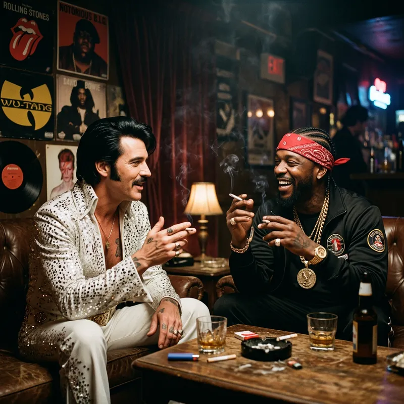 Tupac & Elvis Smoking: Music Legends' Iconic Meeting