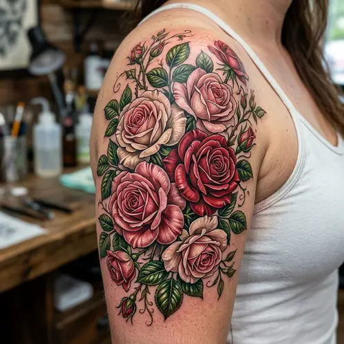 Stunning Rosas Tattoo Design with Intricate Details