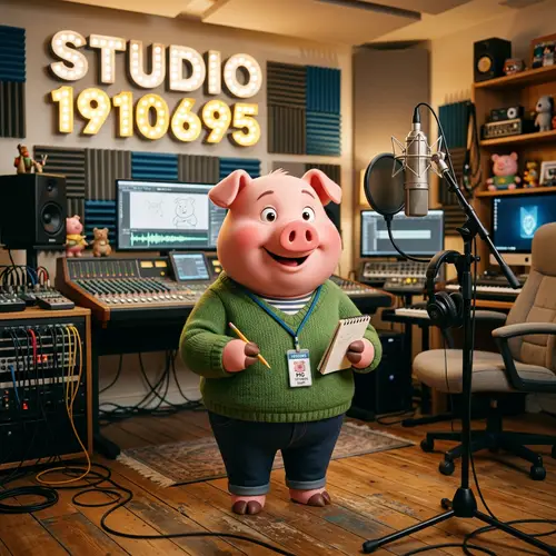 Adorable Pig in Studio - Captivating Photography