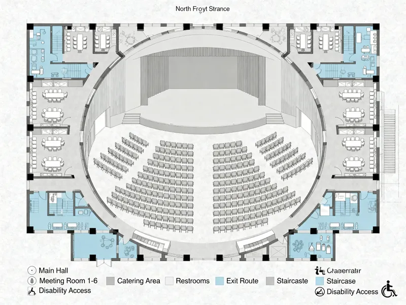 Floor Plan Design for Circular Meeting Halls