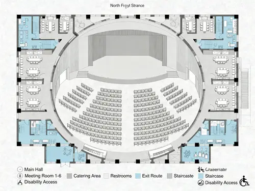 Floor Plan Design for Circular Meeting Halls