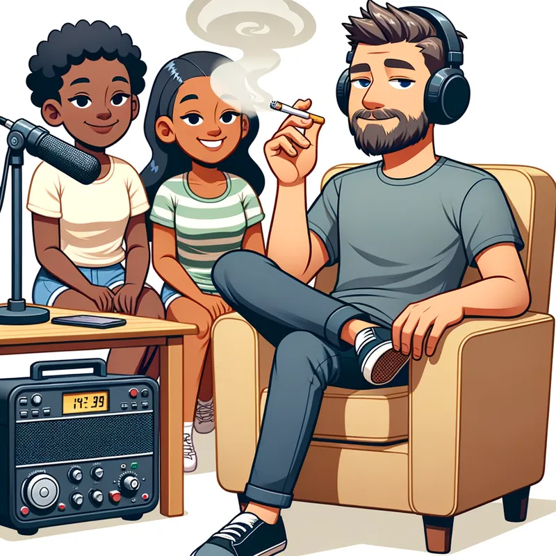 Diverse Characters in Fun Podcast Session with Cartoon Vibe Diverse Characters in Fun Podcast Session with Cartoon Vibe