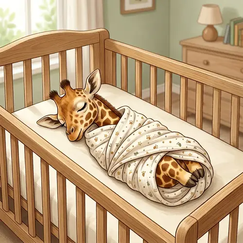 Baby Giraffe Sleeping Peacefully | Nursery Illustration
