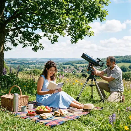 Serene Weekend Scenario: Picnic and Stargazing