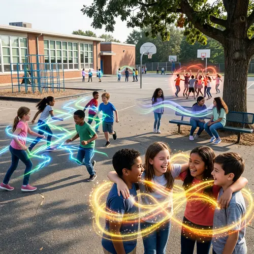 Vibrant Schoolyard Energies Among Students