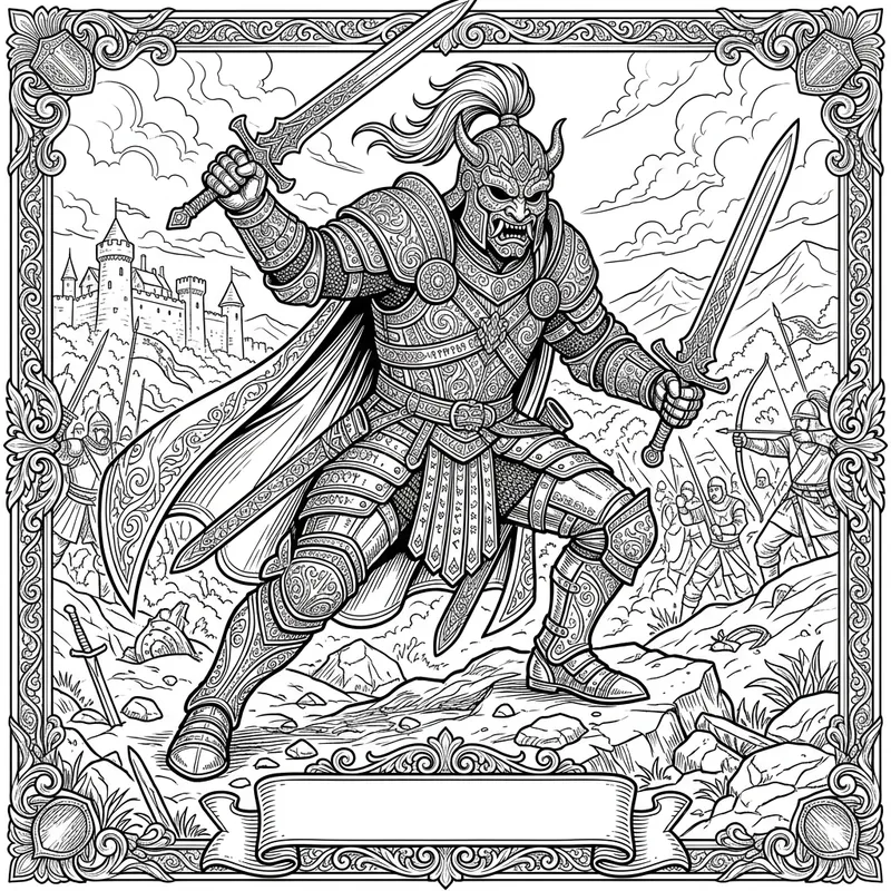 Juggernaut Coloring Book: Intricate Armored Warrior Illustration