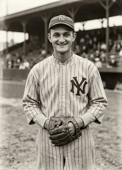 Vintage Baseball Portrait: Young Caucasian Second Baseman
