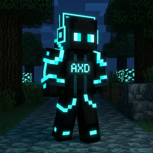 Dynamic Minecraft Skin with Neon Glow Effects