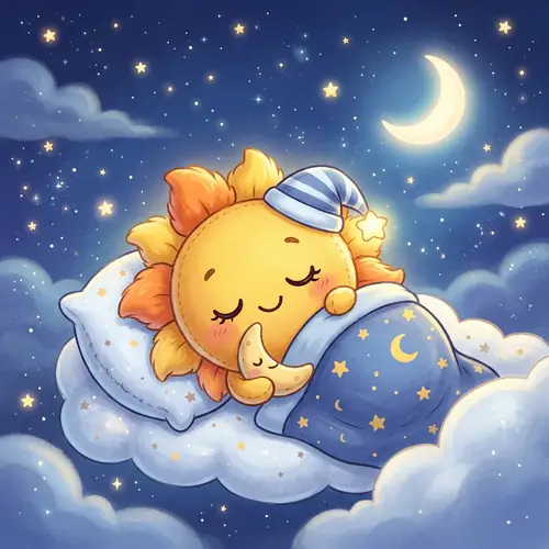 Sleepy Sun Mascot - Cute and Cheerful