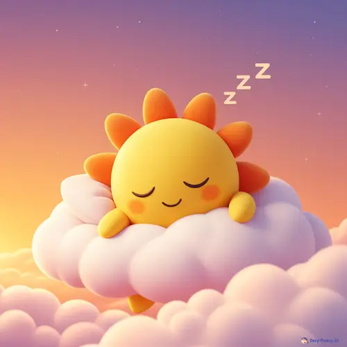Sleepy Sun Mascot - Cute and Cheerful