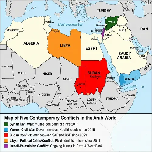 Political Map of Arab World: 5 Contemporary Conflicts