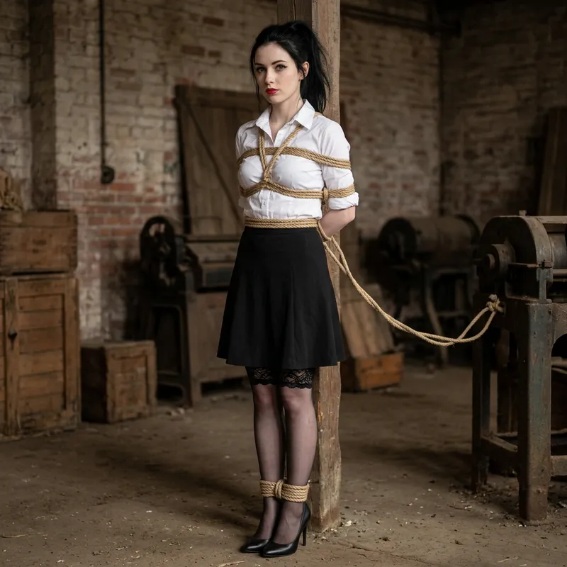 Damsel in Distress: Slender Beauty in Striking Pose