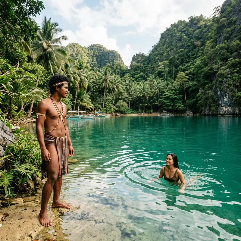 Verdant Lagoon in the Philippines: Indigenous Beauty & Nature's Harmony
