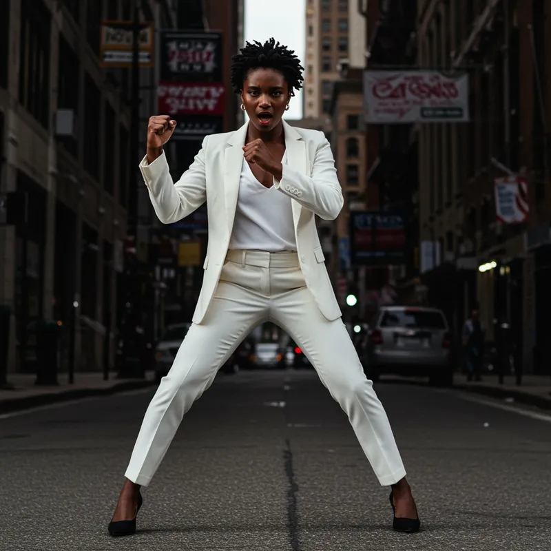 Powerful Portrait of a Confident Model in Urban Setting