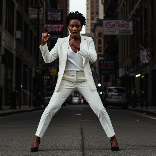 Powerful Portrait of a Confident Model in Urban Setting