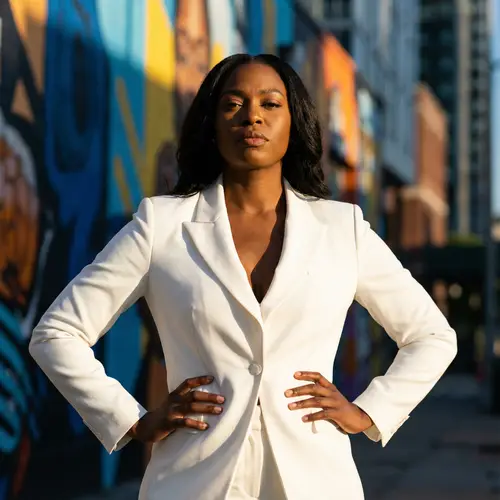 Powerful Portrait of a Confident Model in Urban Setting