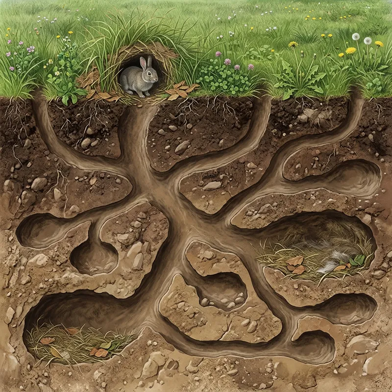 Intricate Rabbit Hole: Nature's Underground Sanctuary