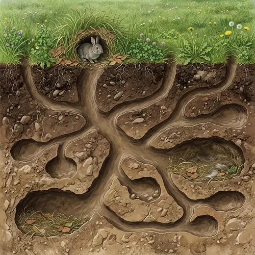 Intricate Rabbit Hole: Nature's Underground Sanctuary