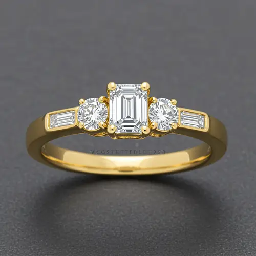 Elegant Yellow Gold Diamond Bezel Ring