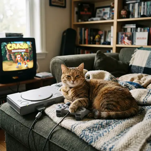 Chill Cat Gaming with PlayStation