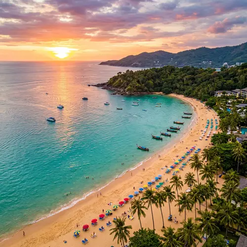 Vibrant Beach Scene in Phuket | Crystal Clear Turquoise Waters