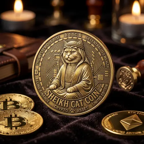 Unique Sheikh Cat Coin Design Inspired by Bitcoin