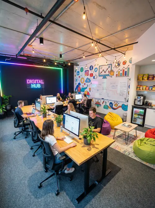 Fun Coworking Space for Digital Marketing Agency