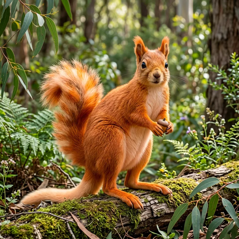 Orange Kangaroo-Squirrel Hybrid Creature