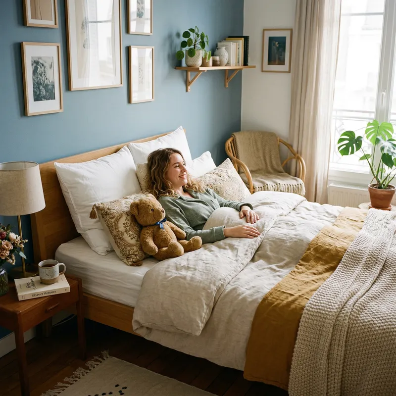 Cozy Bedroom with Plush Toy