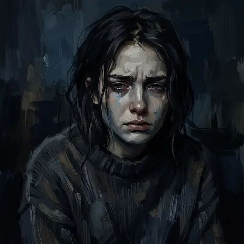 Somber Expressionism: Sorrow & Anger in Digital Art
