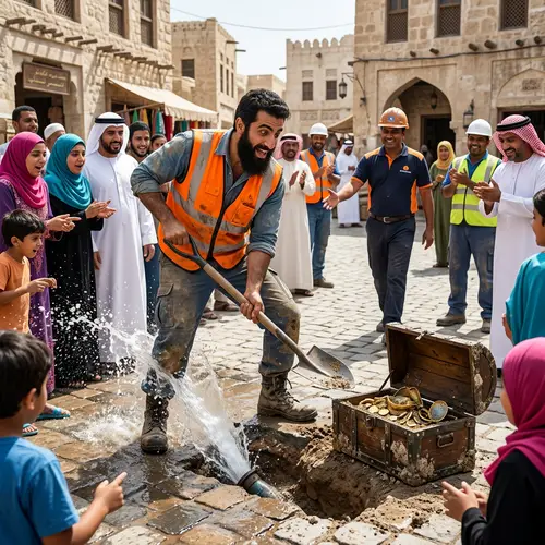 Jack the Construction Worker's Unexpected Treasure Discovery in Town Square