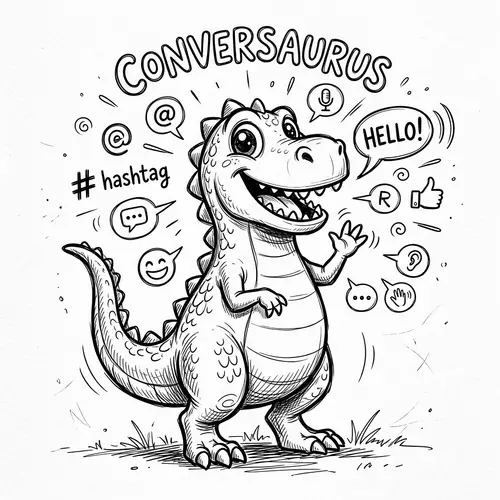 Conversaurus: Imaginative and Friendly Dinosaur Sketch