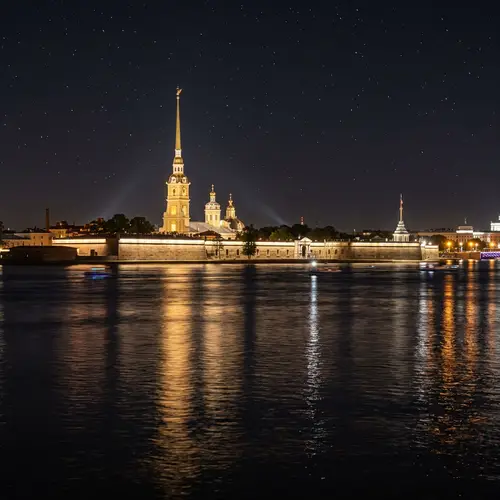Peter and Paul Fortress View at Night | Photo-realistic Scene