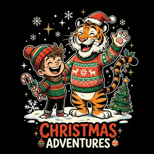 Christmas Spirit Fictional Characters Vector Graphic Art