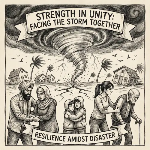 Illustrating Effects of Disaster with Diverse Resilience | Drawing Reference